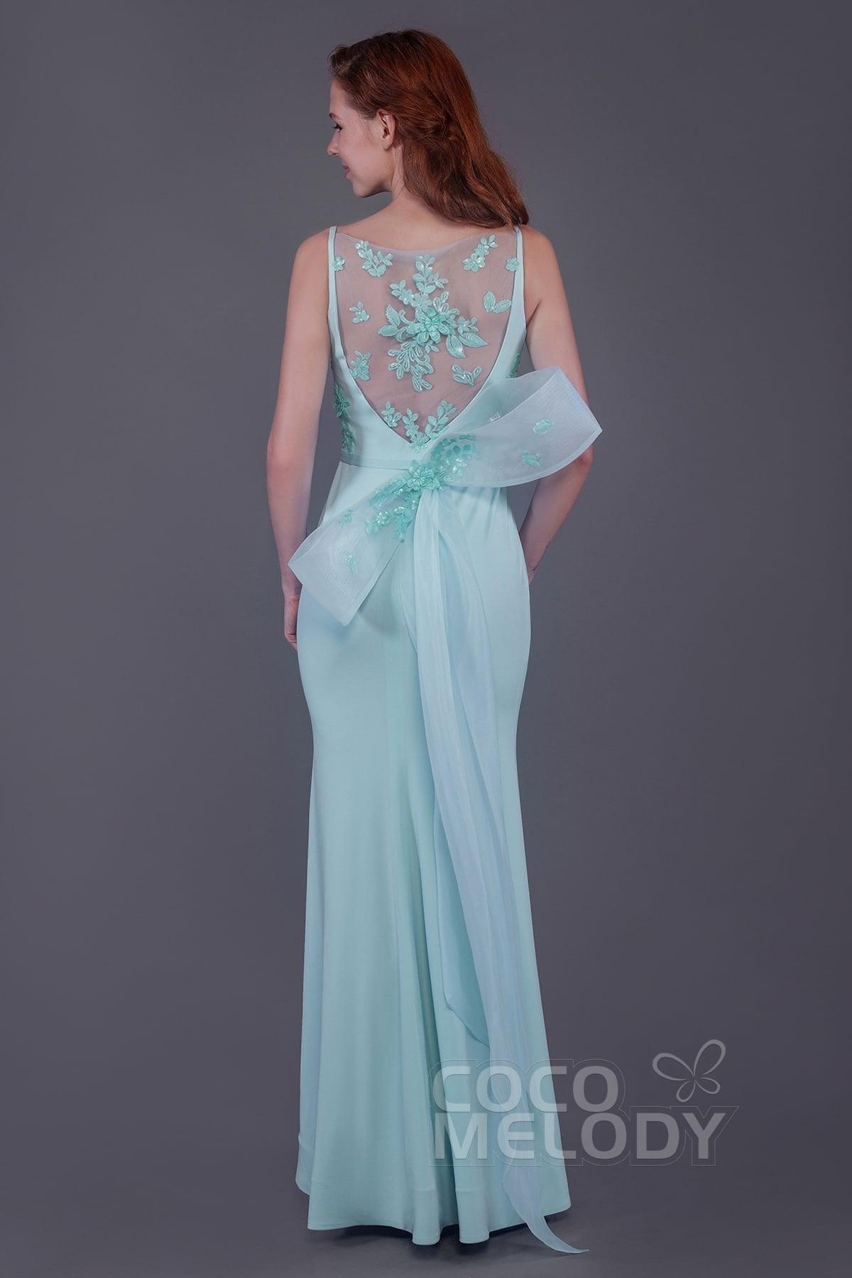 Mermaid Floor Length Knitted Fabric Bridesmaid Dress PR3566 - COCOMELODY