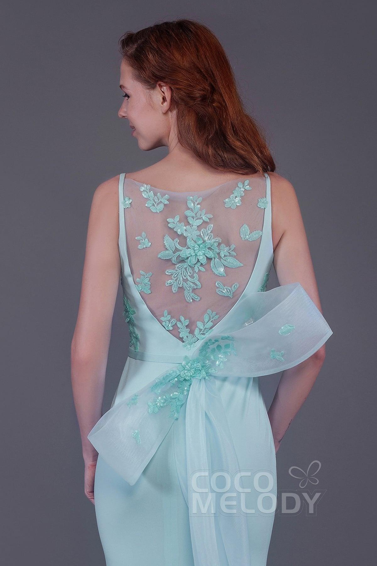 Mermaid Floor Length Knitted Fabric Bridesmaid Dress PR3566 - COCOMELODY