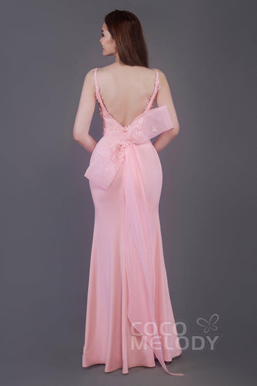 Mermaid Floor Length Knitted Fabric Bridesmaid Dress PR3594