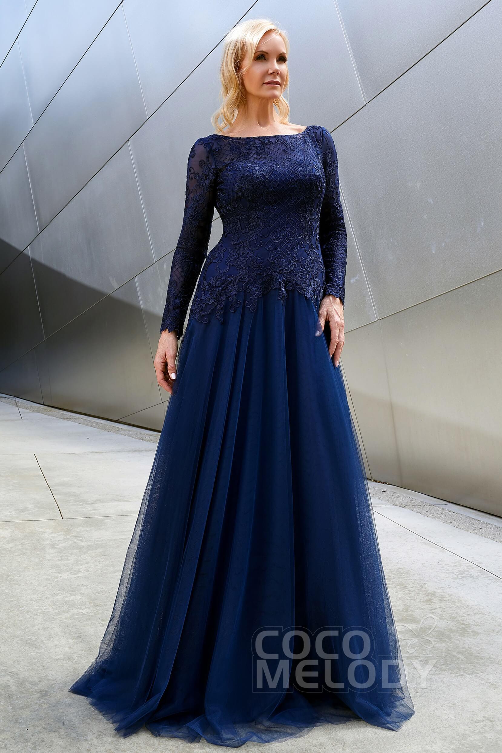 A-Line Sweep-Brush Train Tulle and Lace Dress PR3602CR - COCOMELODY