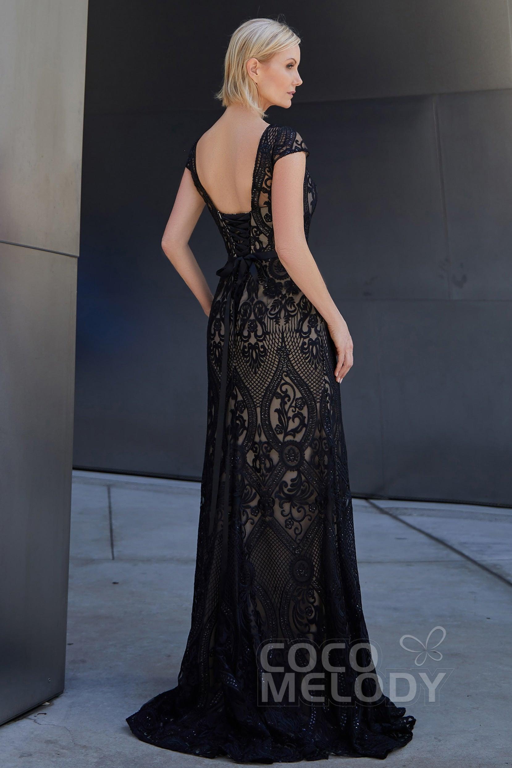Trumpet-Mermaid Sweep Train Lace Knitted Fabric Dress PR3603CR - COCOMELODY