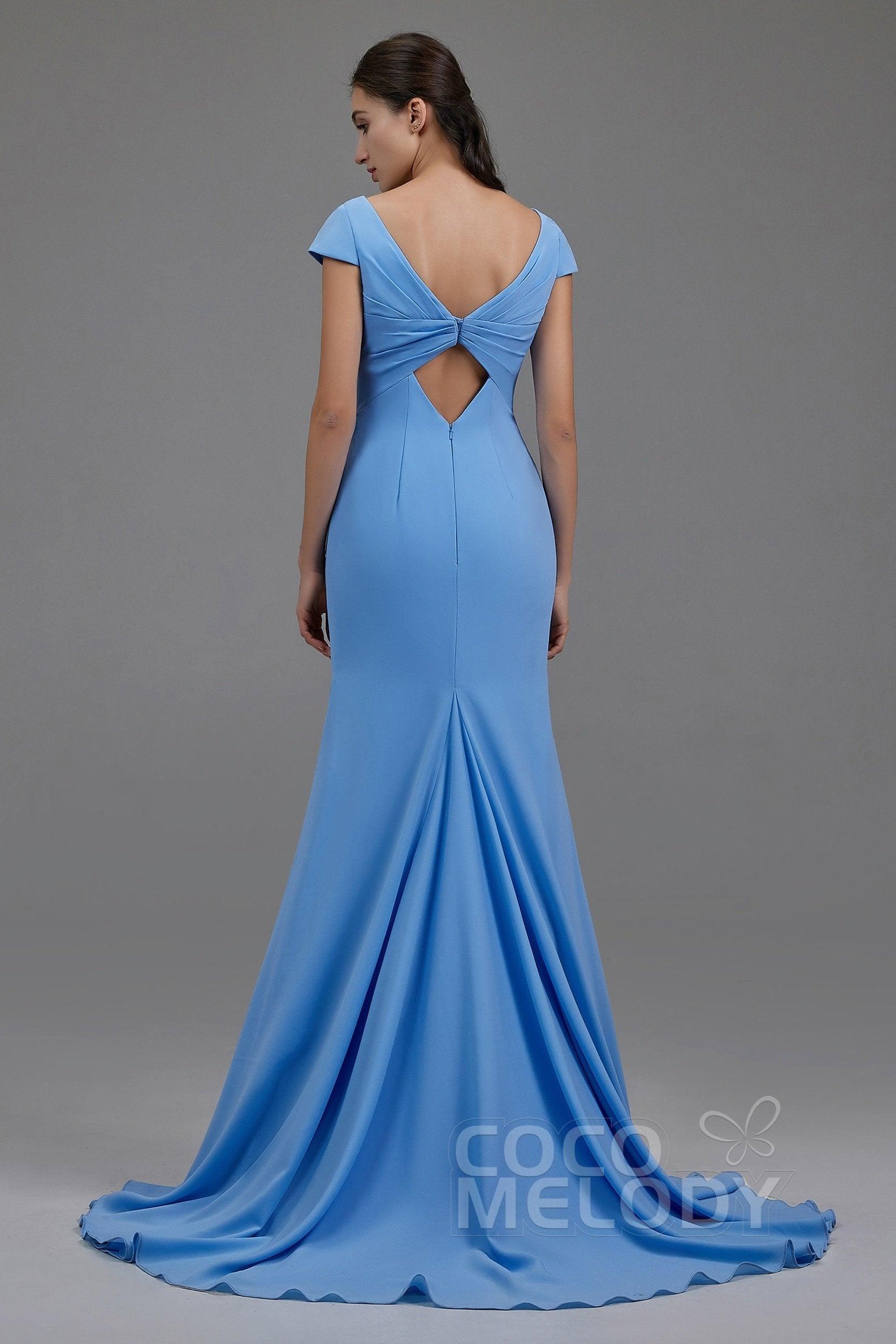 Trumpet-Mermaid Sweep-Brush Train Chiffon Dress PR3605CR - COCOMELODY
