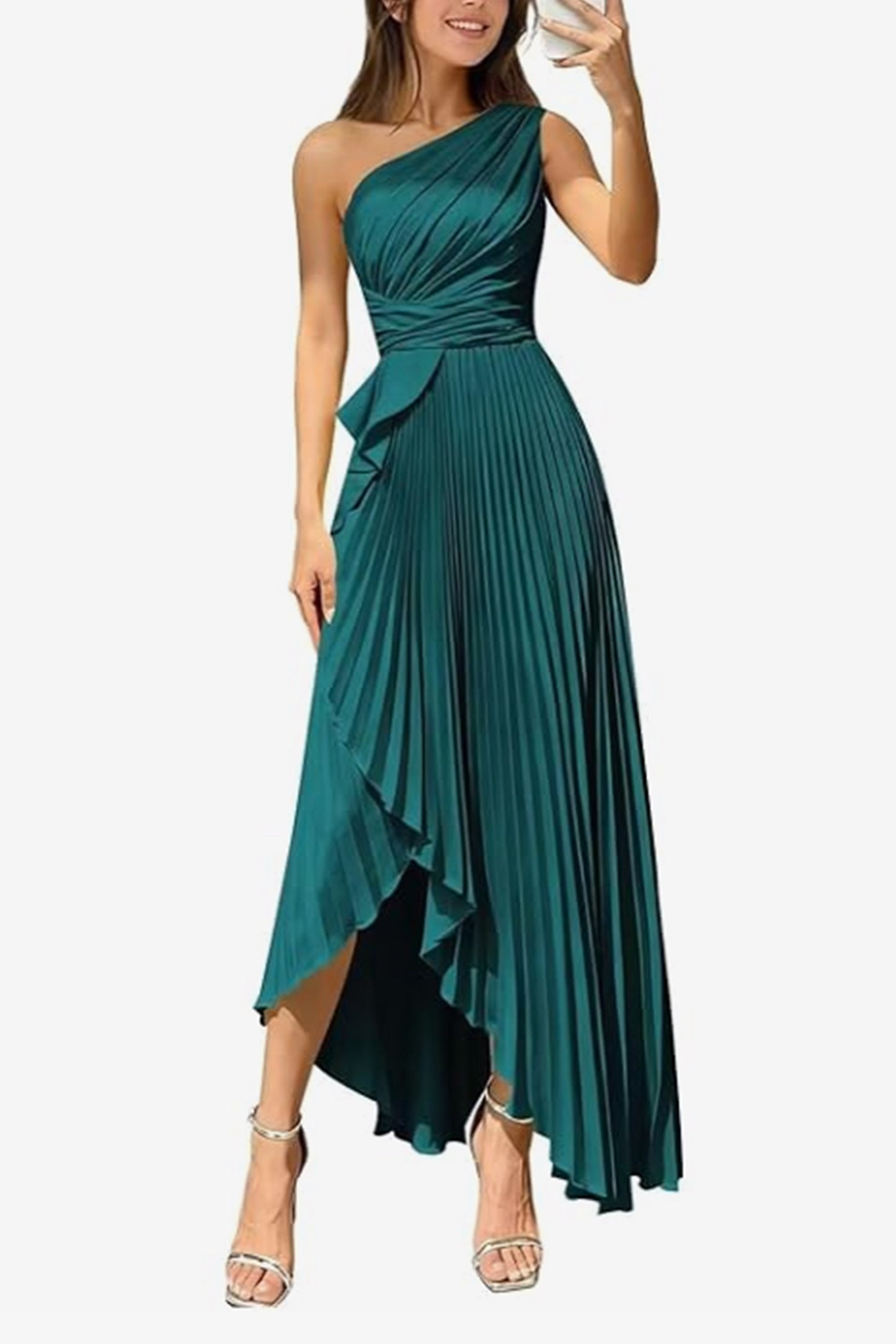 Asymmetrical Maxi Satin Dresses CS1076