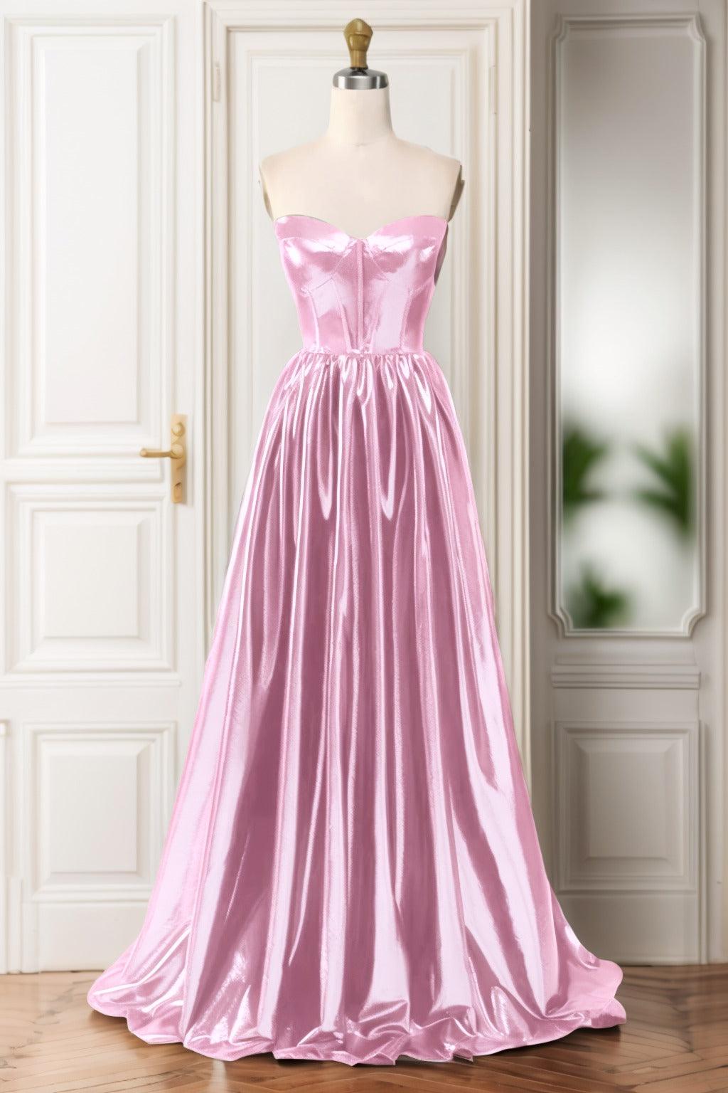 A-Line Sweep-Brush Train Hot Stamping Cloth Prom Dress CS0446 - COCOMELODY