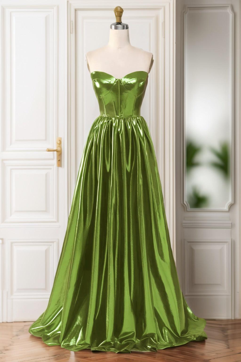A-Line Sweep-Brush Train Hot Stamping Cloth Prom Dress CS0446 - COCOMELODY