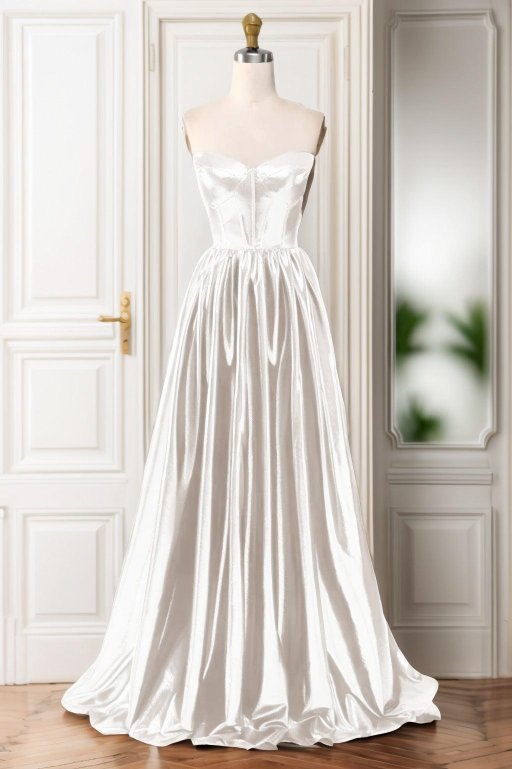 A-Line Sweep-Brush Train Hot Stamping Cloth Prom Dress CS0446 - COCOMELODY