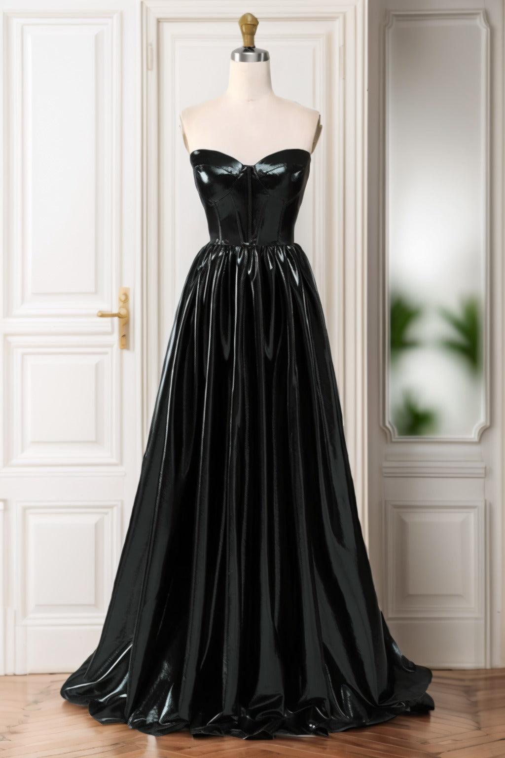 A-Line Sweep-Brush Train Hot Stamping Cloth Prom Dress CS0446 - COCOMELODY