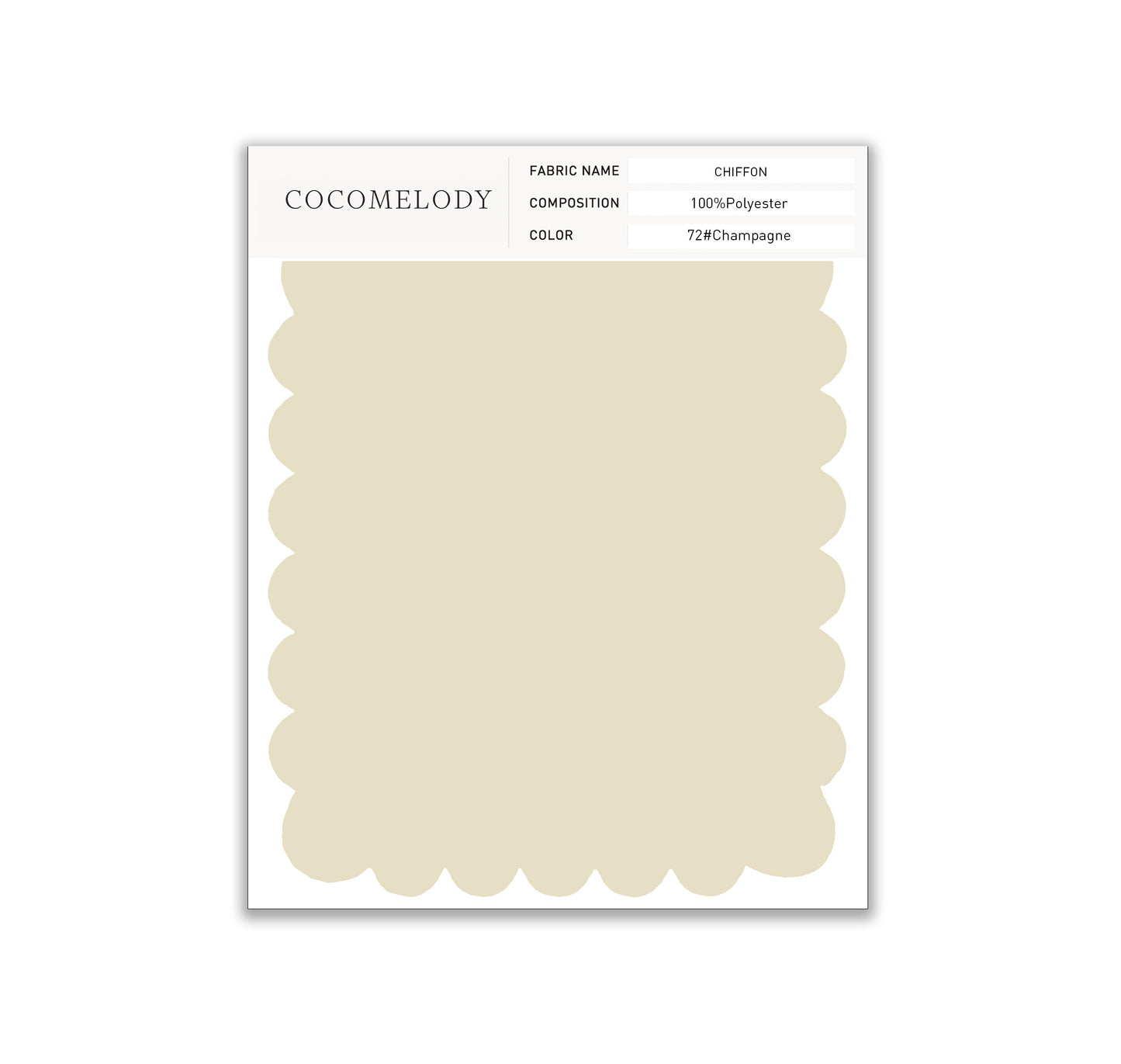 Chiffon Fabric Swatch in Single Color SWCH16001