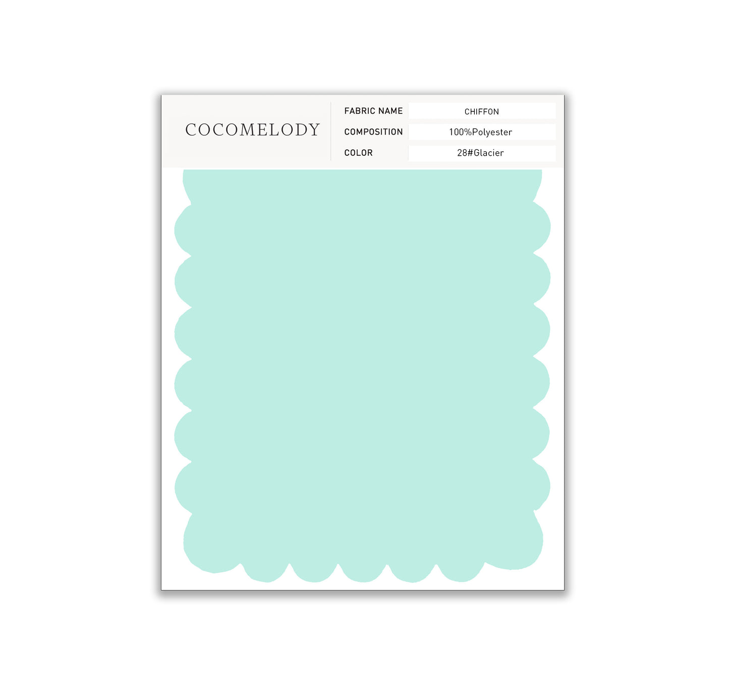 Chiffon Fabric Swatch in Single Color SWCH16001