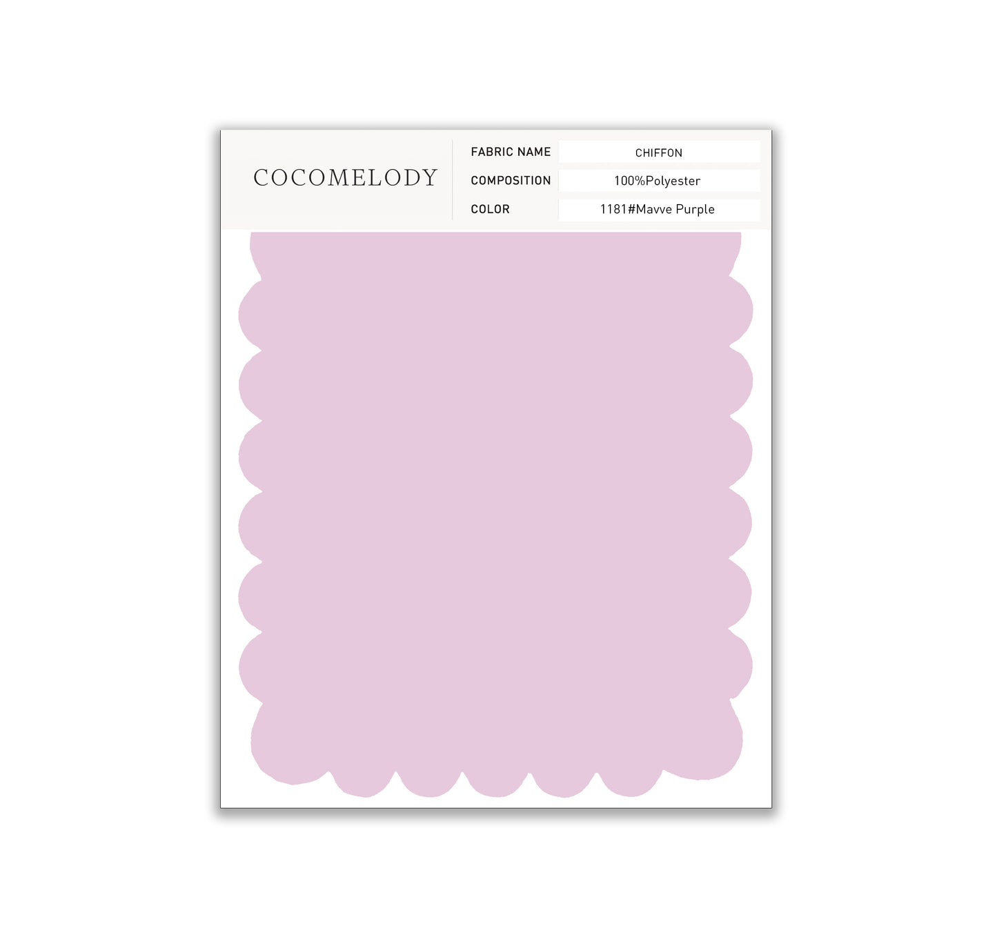 Chiffon Fabric Swatch in Single Color SWCH16001