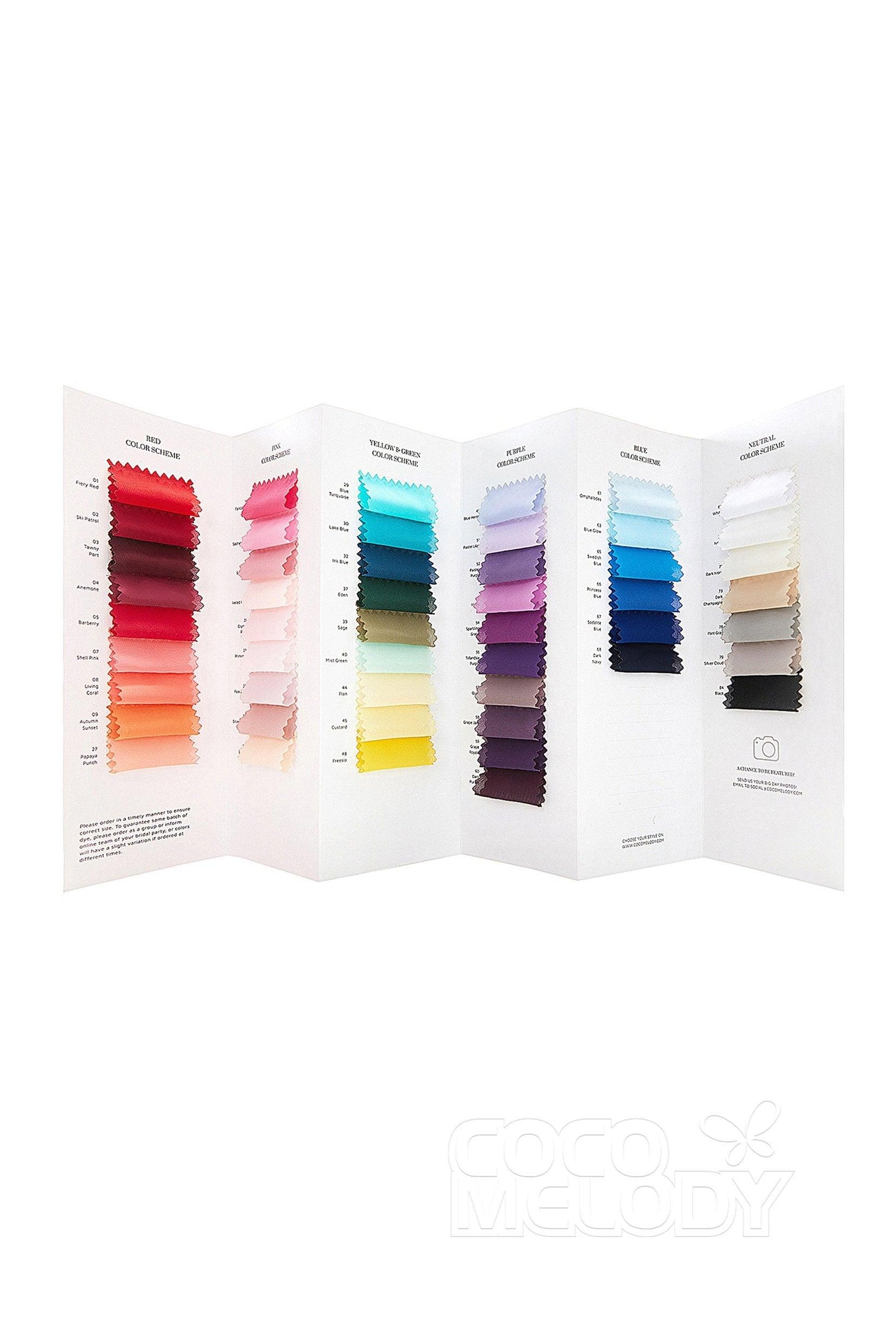 Cocomelody Chiffon Color Swatch Book SWCH19001