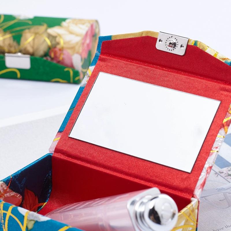 Featured brocade embroidery lipstick case Chinese lipstick case with mirror 563187976000 - COCOMELODY