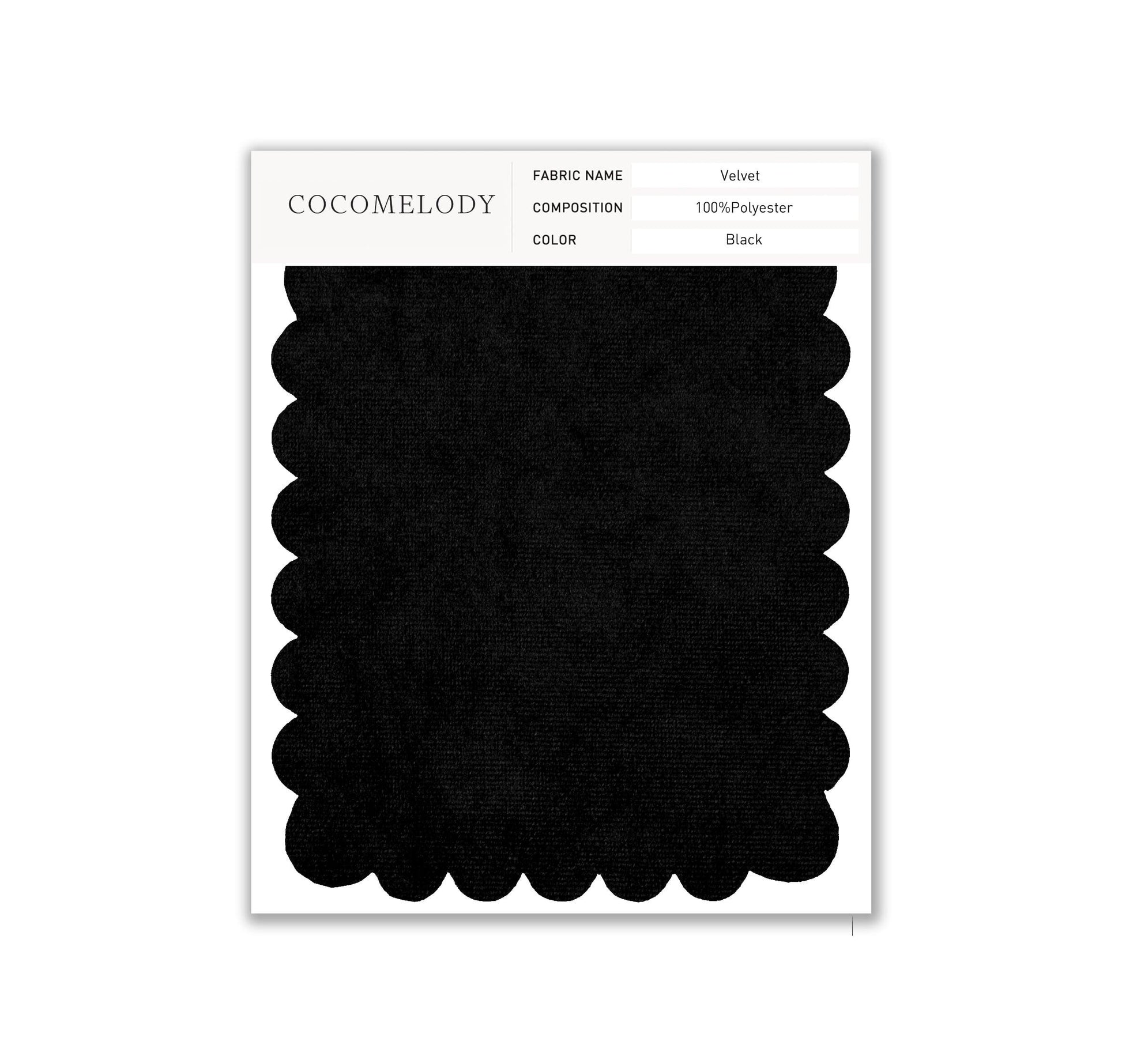 Velvet Fabric Swatch in Single Color SWVT19004 - COCOMELODY