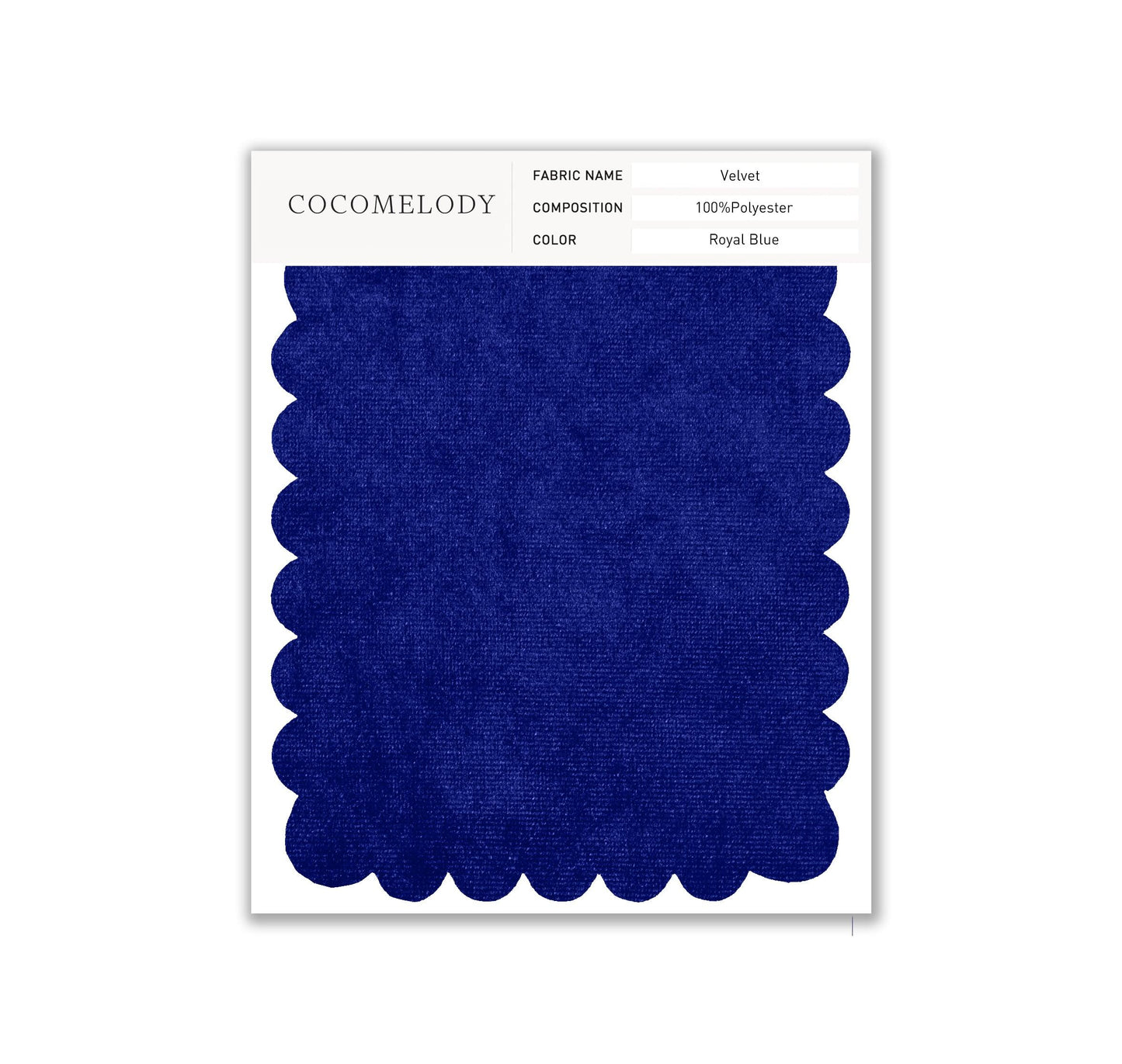 Velvet Fabric Swatch in Single Color SWVT19004 - COCOMELODY