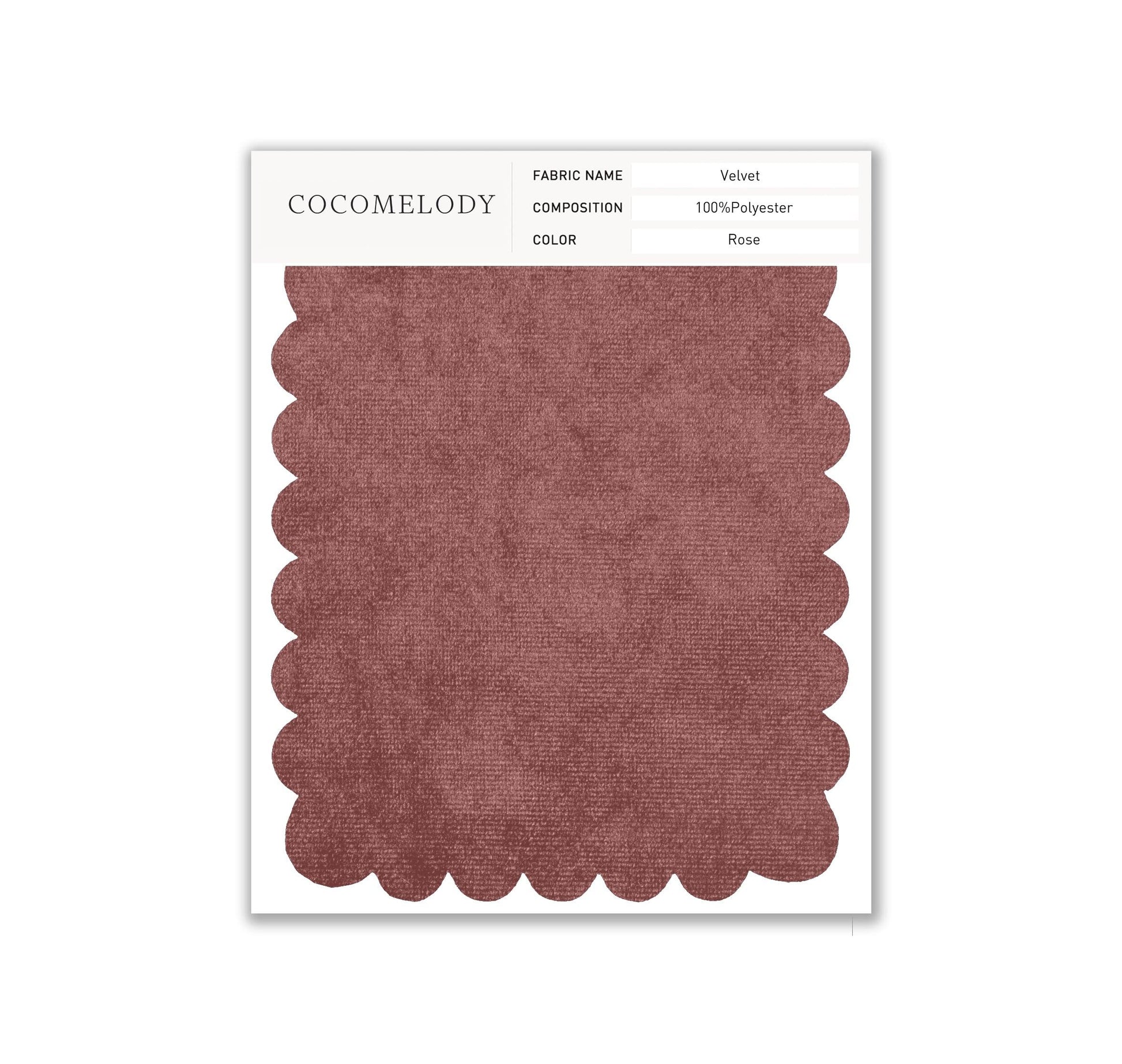 Velvet Fabric Swatch in Single Color SWVT19004 - COCOMELODY