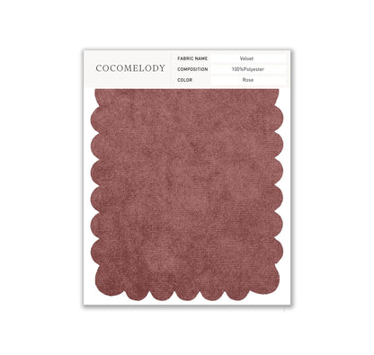 Velvet Fabric Swatch in Single Color SWVT19004 - COCOMELODY