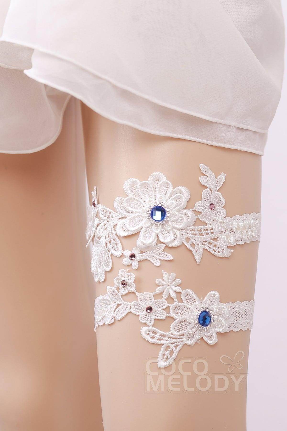 Lace Wedding Garter with Diamond WD17015 Lace Wedding Garter with Diamond WD17015