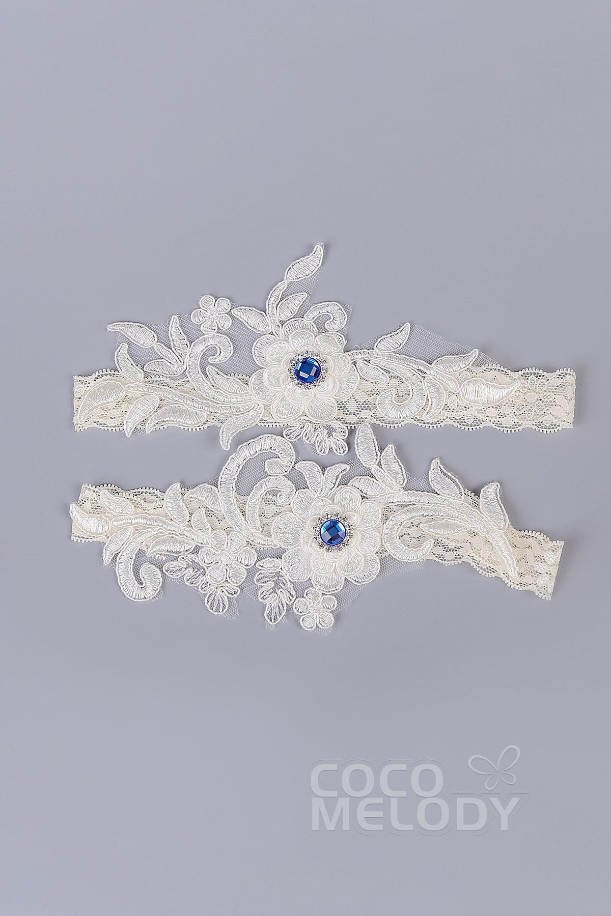 Lace Wedding Garter with Diamond WD17017