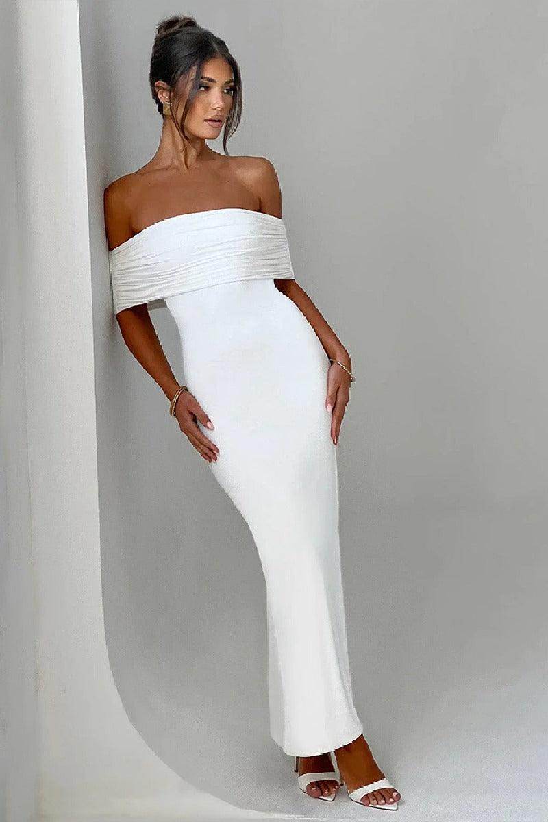 Strapless dress Backless solid color sexy cocktail dress 799507975284 - COCOMELODY