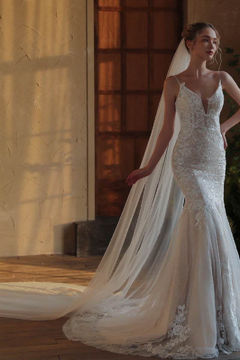 One-tier Cut Edge Tulle Chapel Veils 887941737753 - COCOMELODY