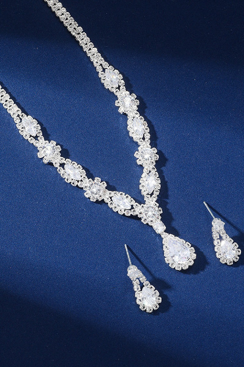 Gorgeous Zircon Earrings/Necklace Jewelry Sets (Set of 2) 737171017097