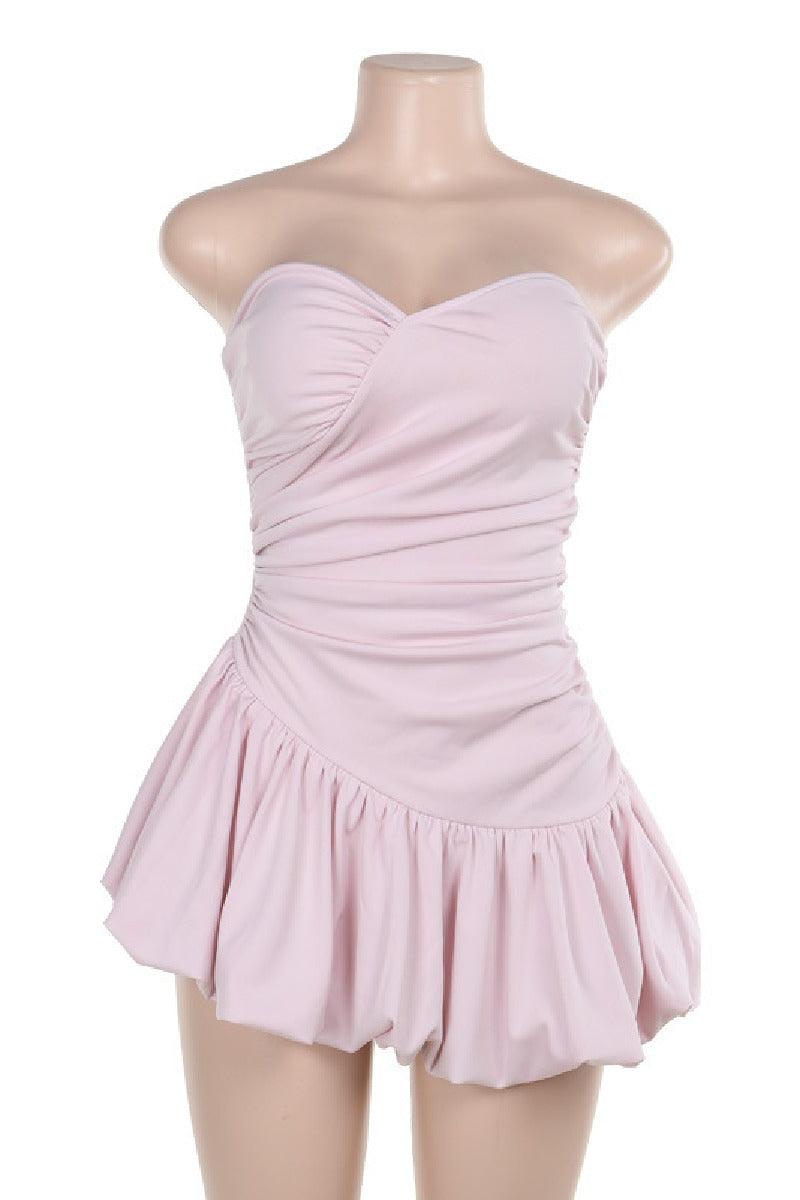 Slimming cocktail dress with chest tuck and waist tuck 819182826718 - COCOMELODY