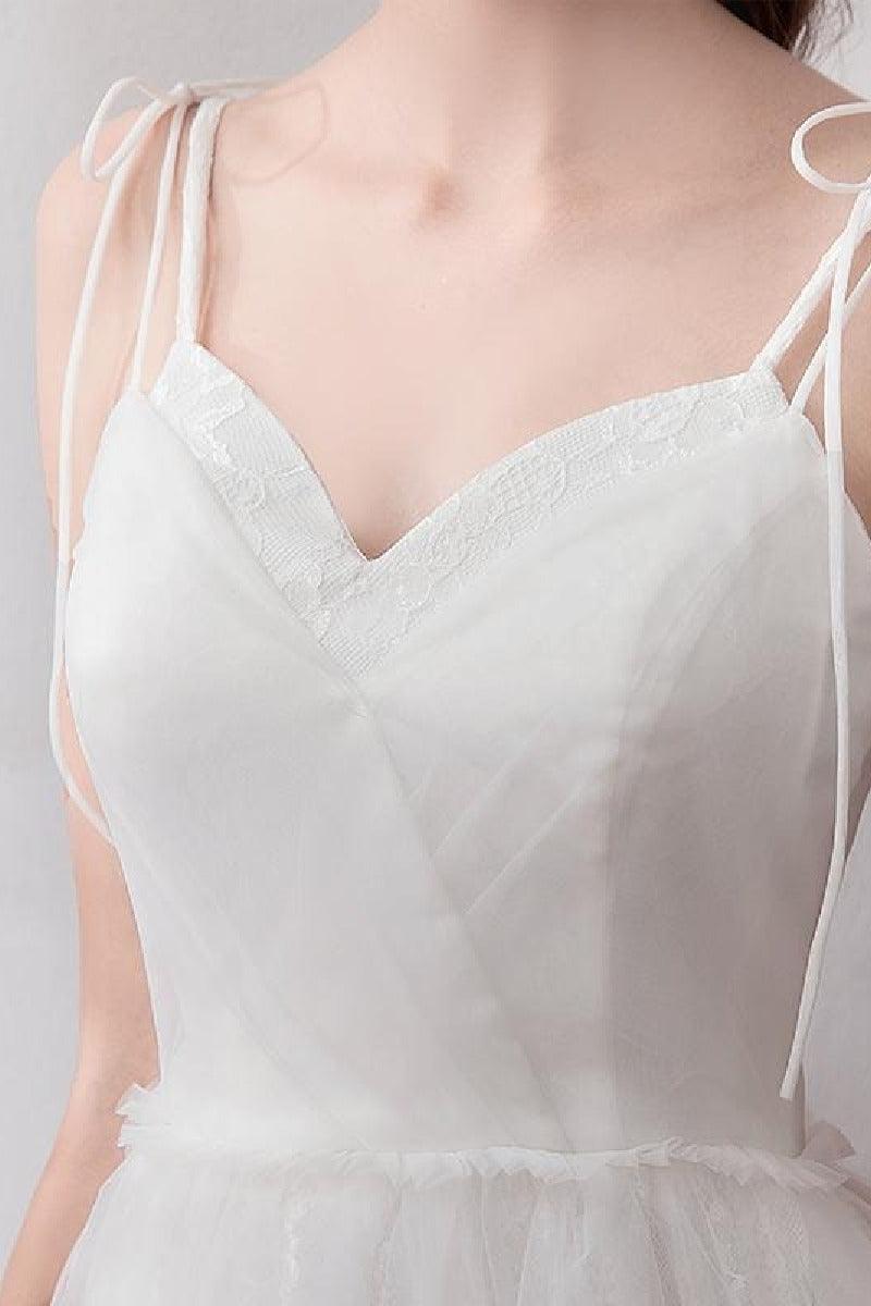 A-Line Floor Length Tulle Wedding Dress 725272414681 - COCOMELODY