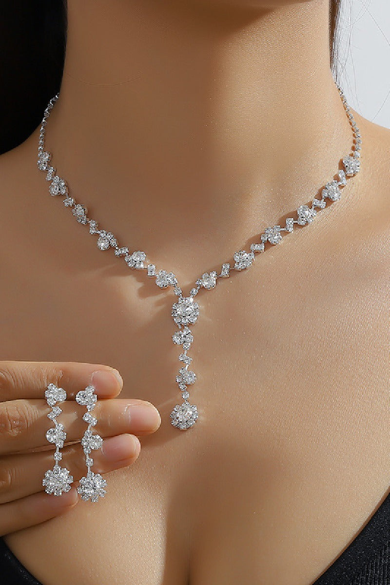 Elegant Rhinestone Wedding Earrings/Necklace Jewelry Sets (Set of 2) 571299893924