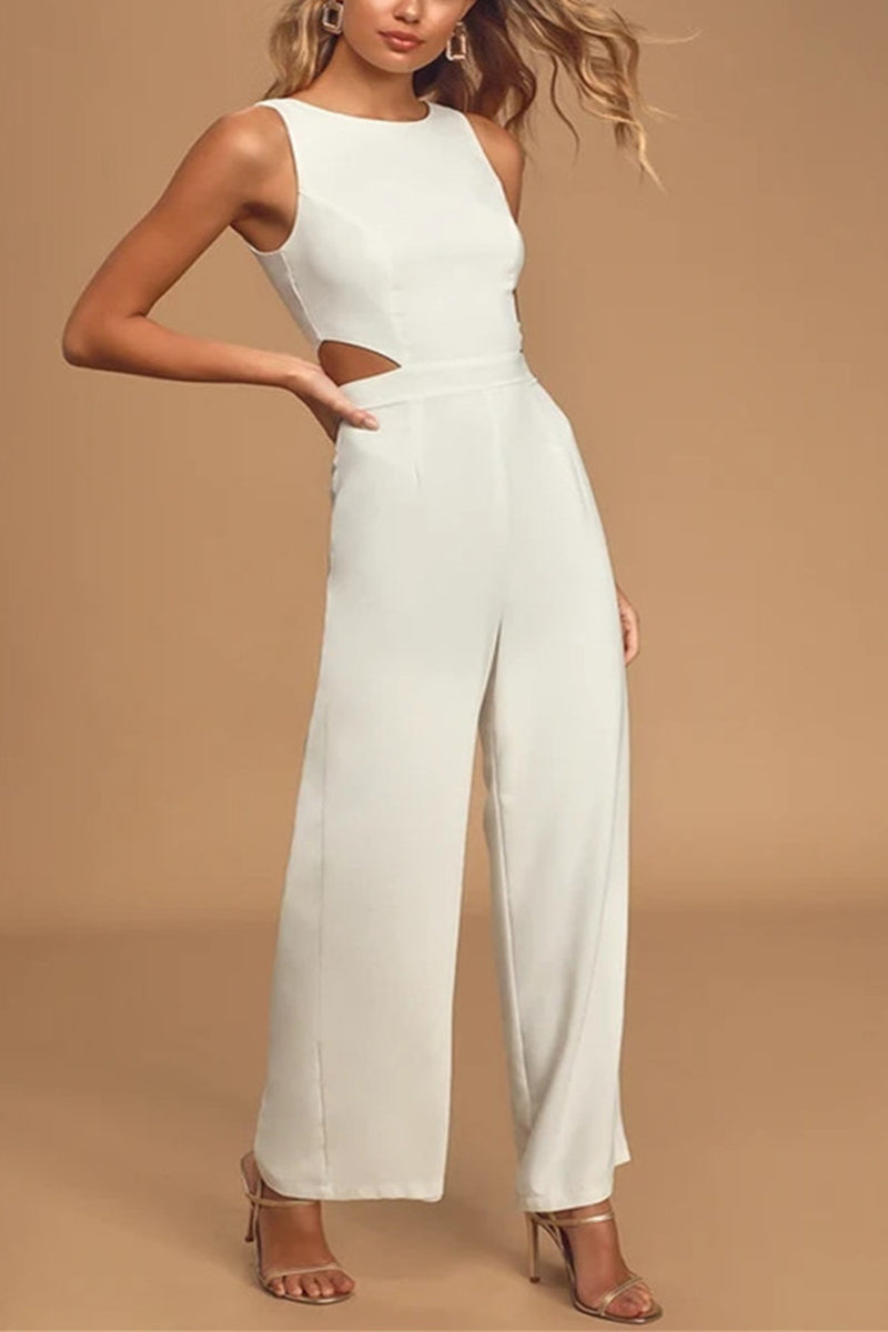Bateau Ankle Length Chiffon Wedding Jumpsuit 728650397555