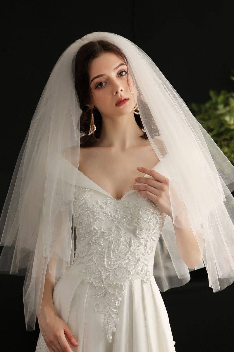 Vintage Fluffy Double Layer Puffy Veil Hair Accessory 616549340757