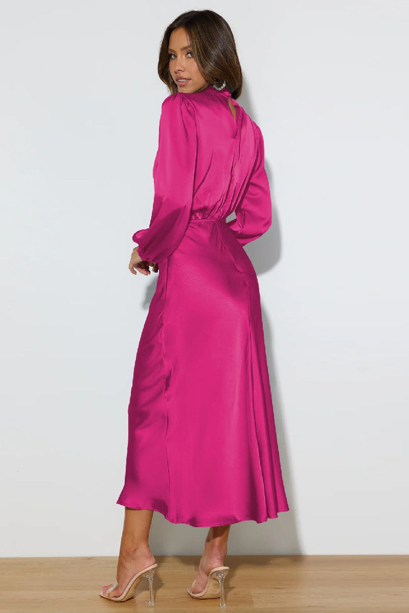 A-Line Midi Elastic Silk like Satin Formal Evening Dresses 719013207299