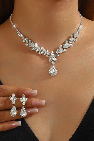 Luxury Teardrop Floral Leaf Necklace Earrings Set Jewelry (Set of 2) 1049620997426 - 7 Days / As Picture - COCOMELODY
