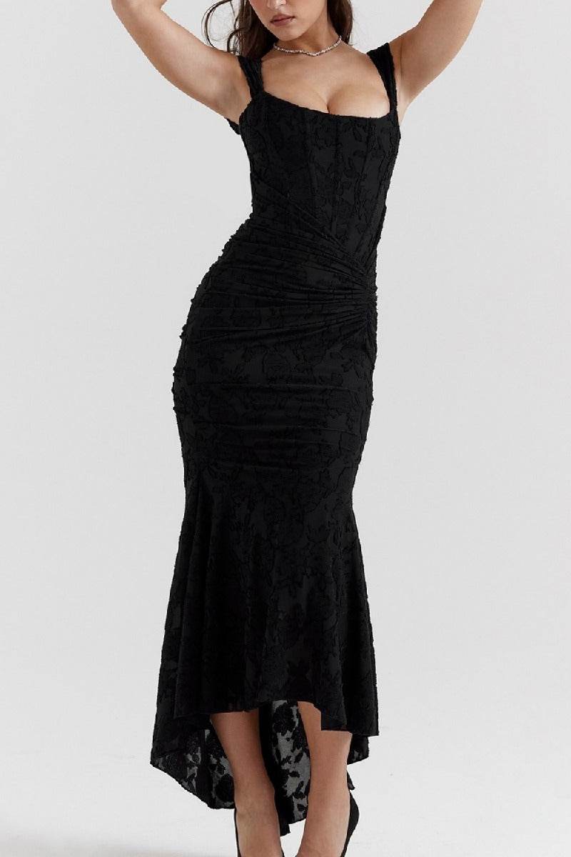 Mermaid High-Low Lace Formal Evening Dresses 850775323930 - COCOMELODY