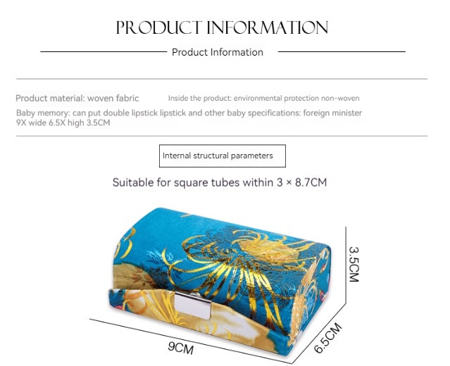 Featured brocade embroidery lipstick case Chinese lipstick case with mirror 563187976000 - COCOMELODY