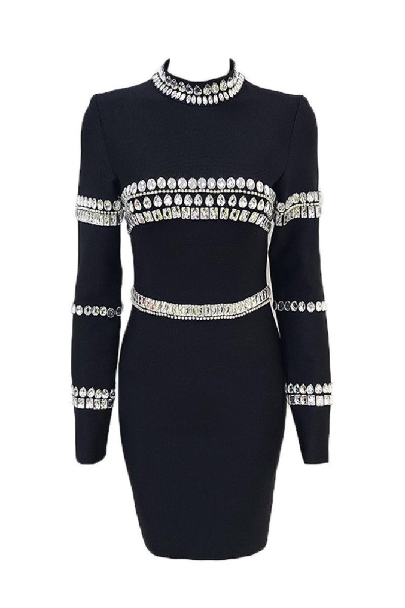 Black long-sleeved girls party dresses 753695575945 - COCOMELODY