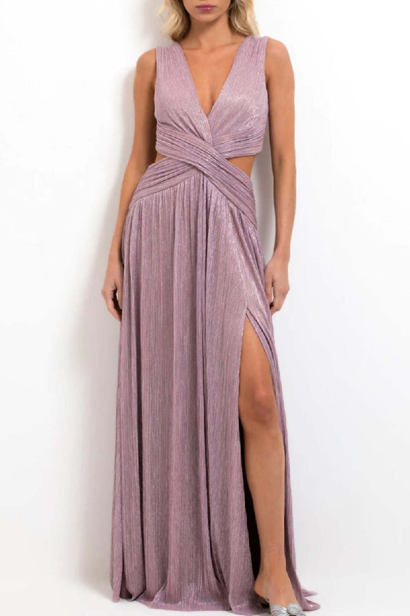 A-Line Maxi Bronzing Fabric Dress 969040775868