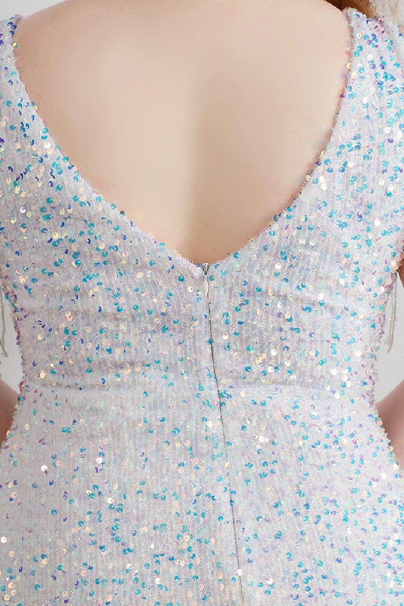 Sheath-column floor length sequined dress 647192266545 - COCOMELODY