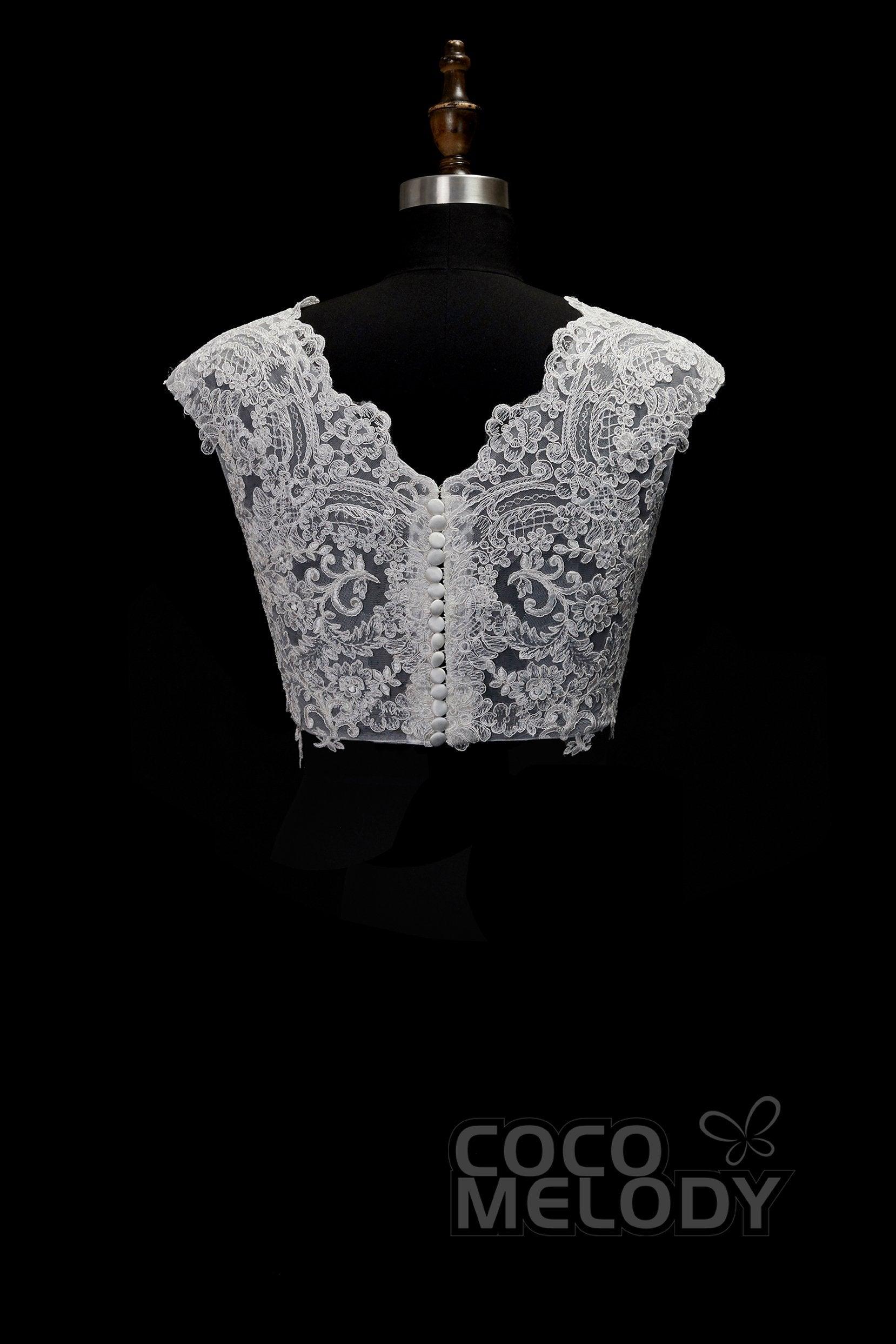 Timeless Ivory Lace Cap Sleeve Wedding Wrap CX0015003 - COCOMELODY