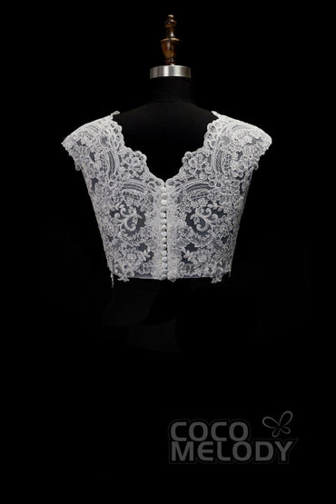 Timeless Ivory Lace Cap Sleeve Wedding Wrap CX0015003 - COCOMELODY