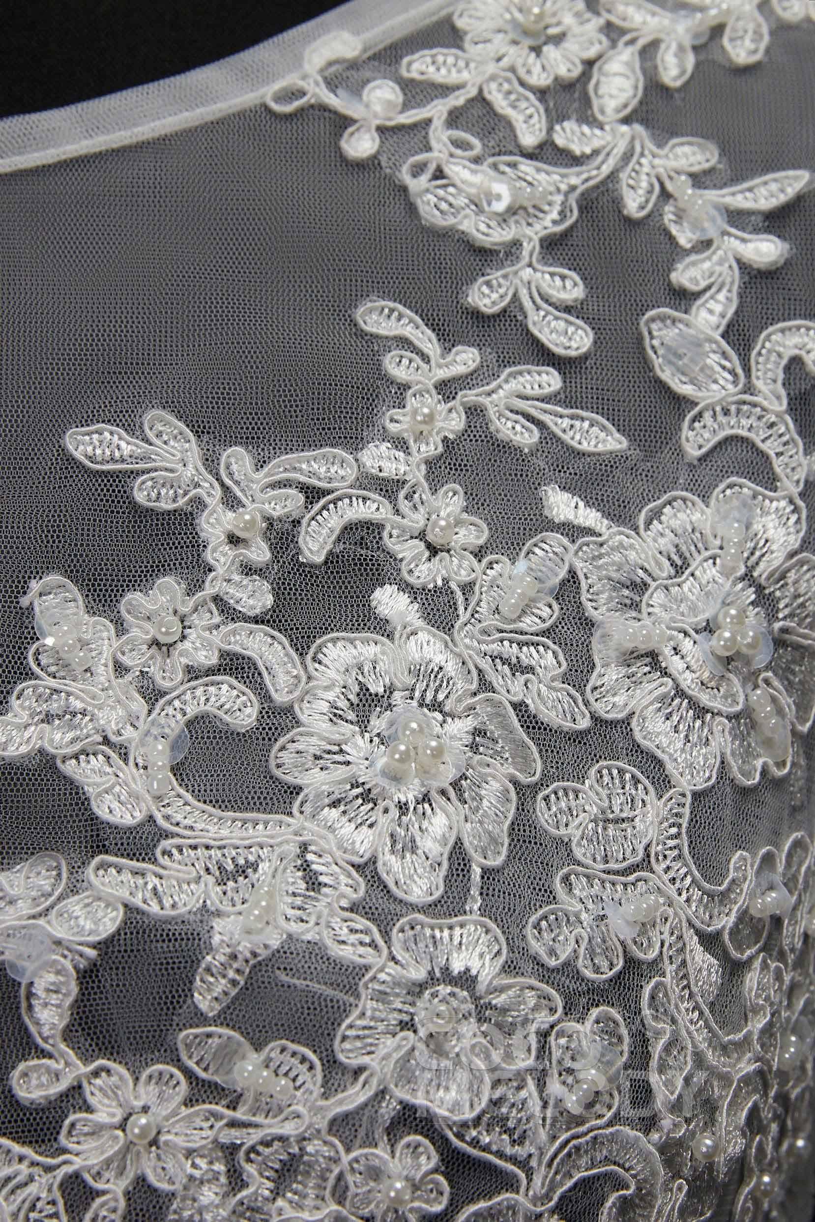 Romantic Ivory Lace Half Sleeve Wedding Wrap CX0015002 - COCOMELODY