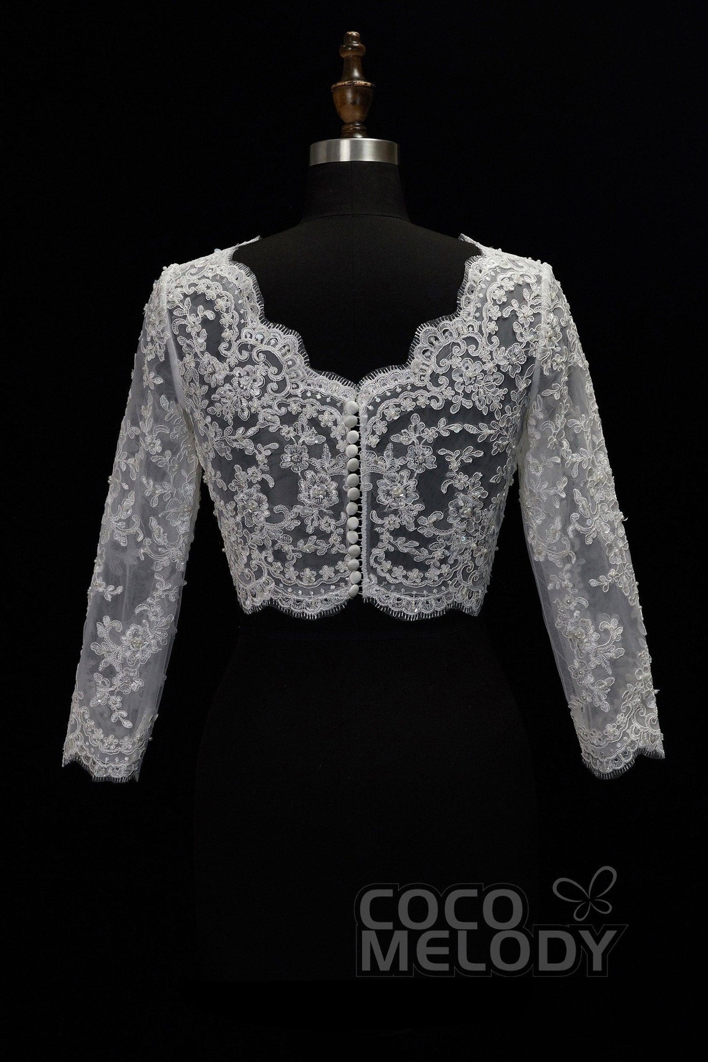 Elegant Ivory 3/4 Length Sleeve Wedding Wrap CX0015005 - COCOMELODY