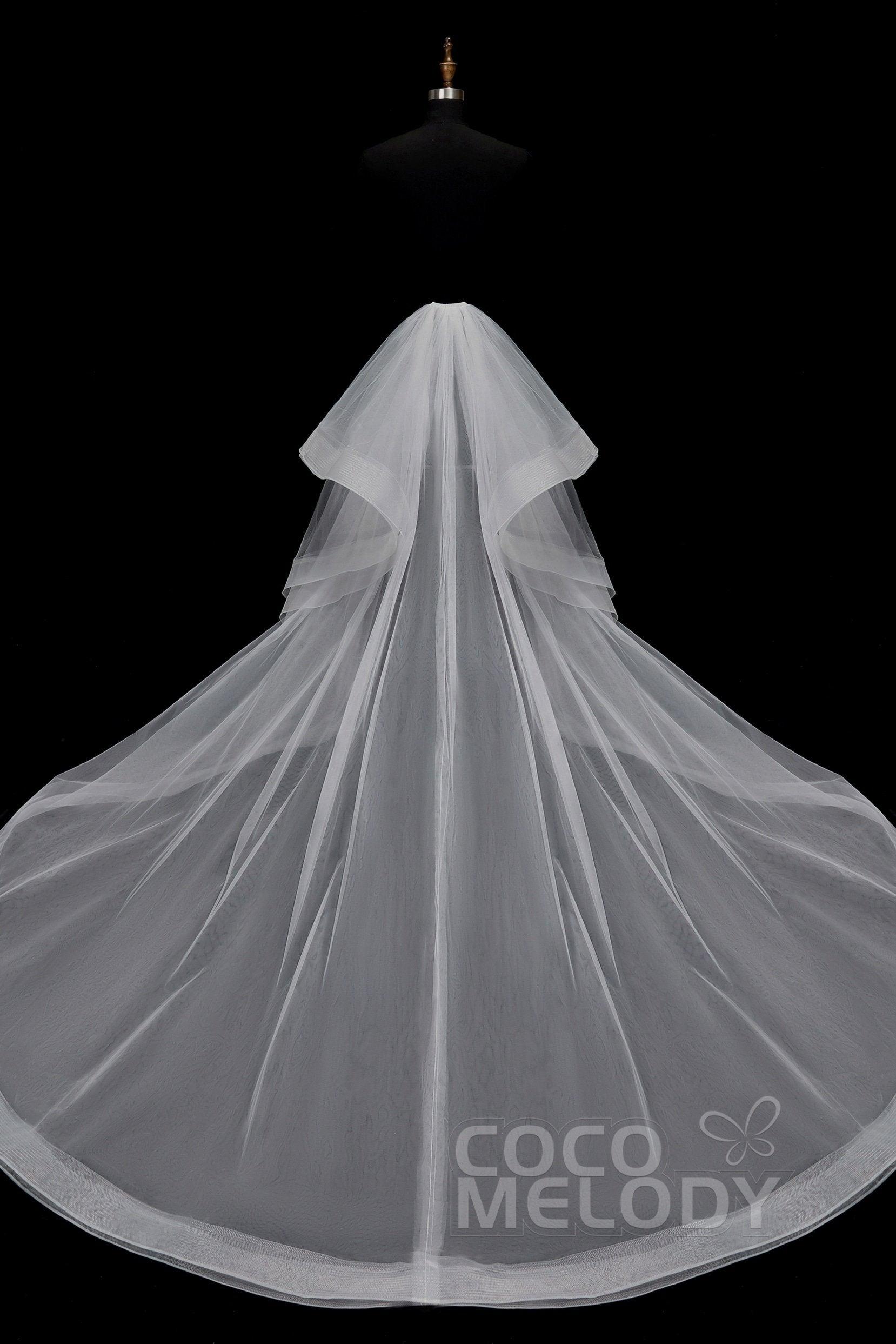 Modern Chapel Train Tulle Wedding Train TR18002 - COCOMELODY