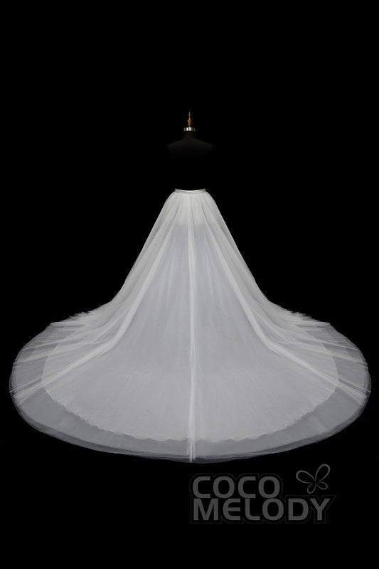 Classic Chapel Train Tulle Wedding Skirt TR18005