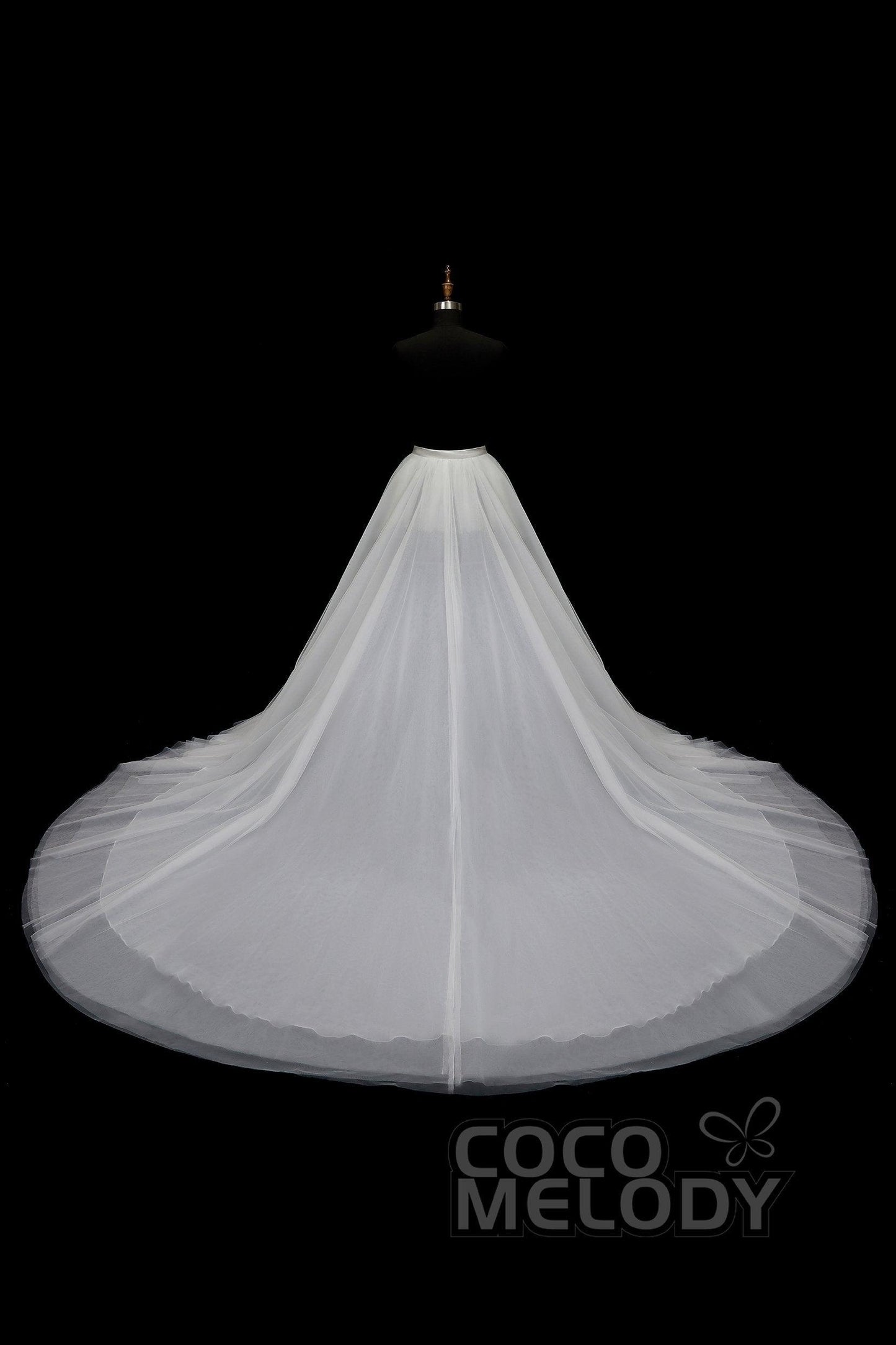 Classic Chapel Train Tulle Wedding Skirt TR18005 - COCOMELODY