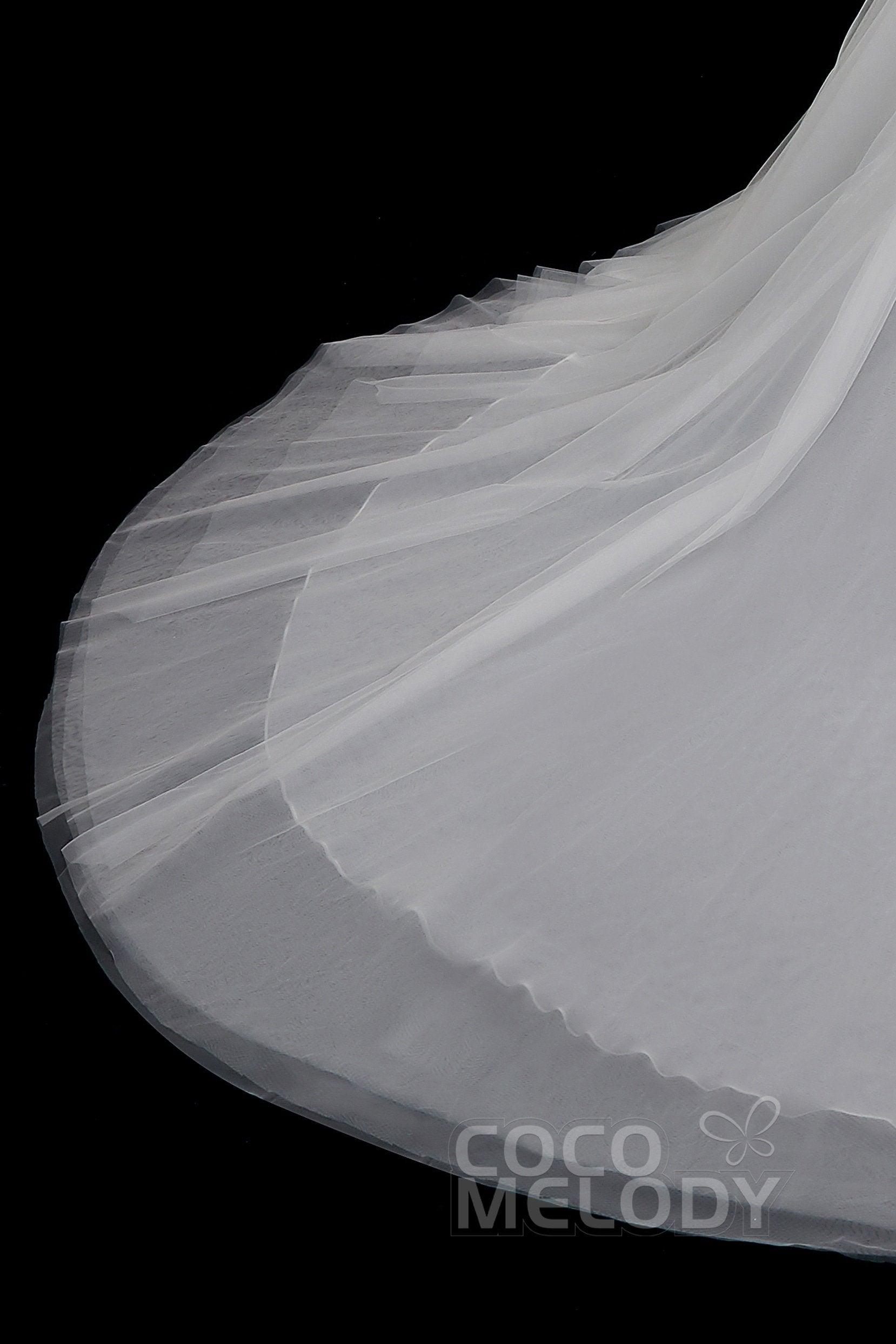 Classic Chapel Train Tulle Wedding Skirt TR18005 - COCOMELODY