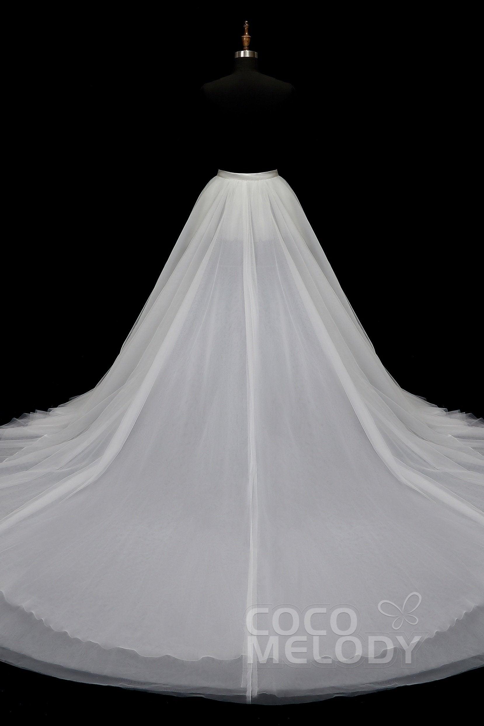 Classic Chapel Train Tulle Wedding Skirt TR18005 - COCOMELODY