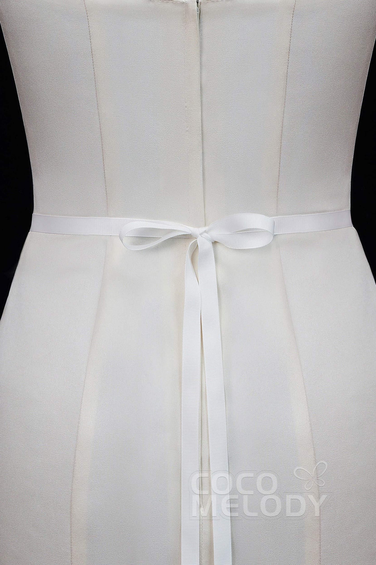 Ribbons Wedding Sash with Rhinestone Imitation Pearl YD18007 - COCOMELODY