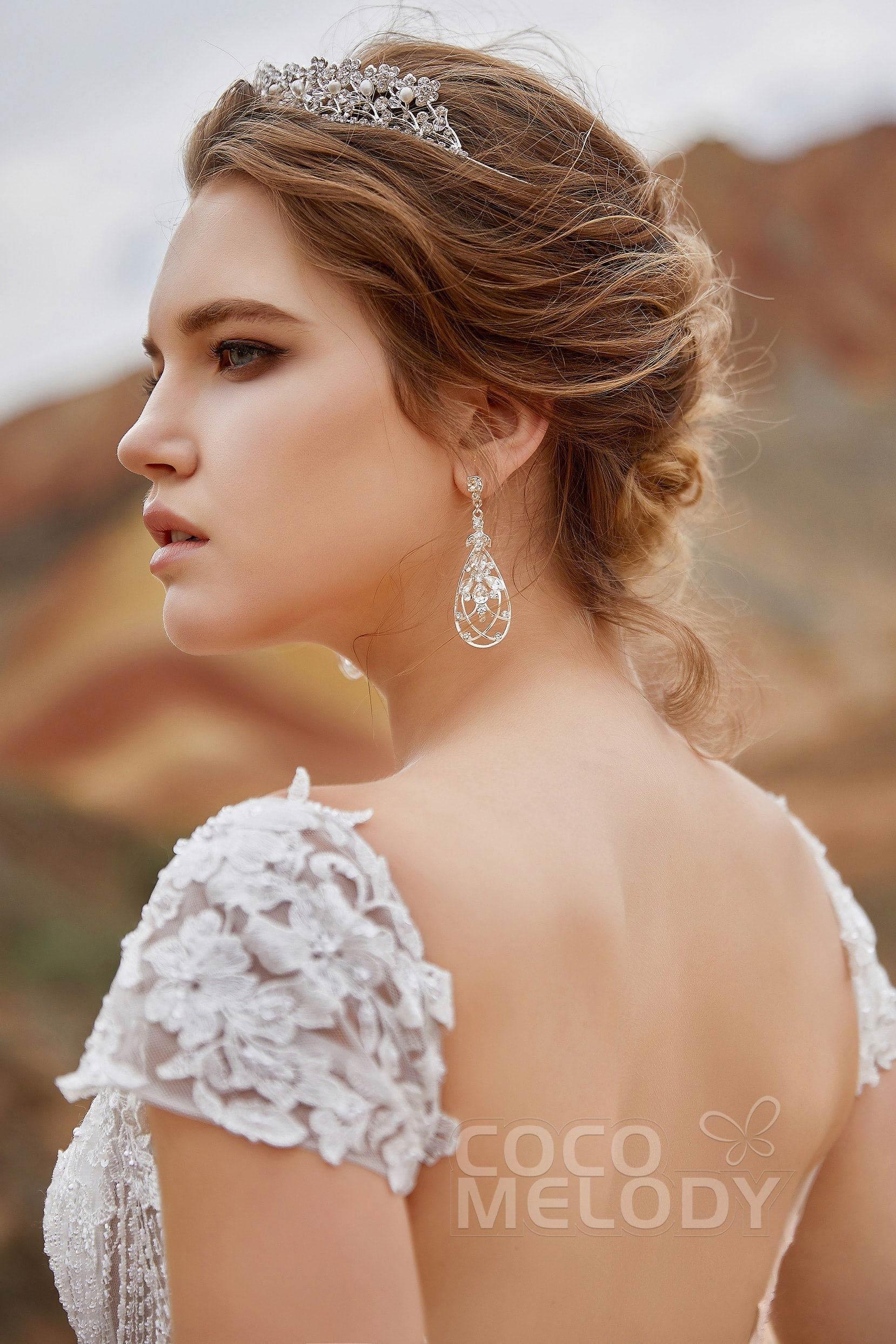 Silver Cloud Alloy Wedding Earrings with Rhinestone HG17010 - COCOMELODY