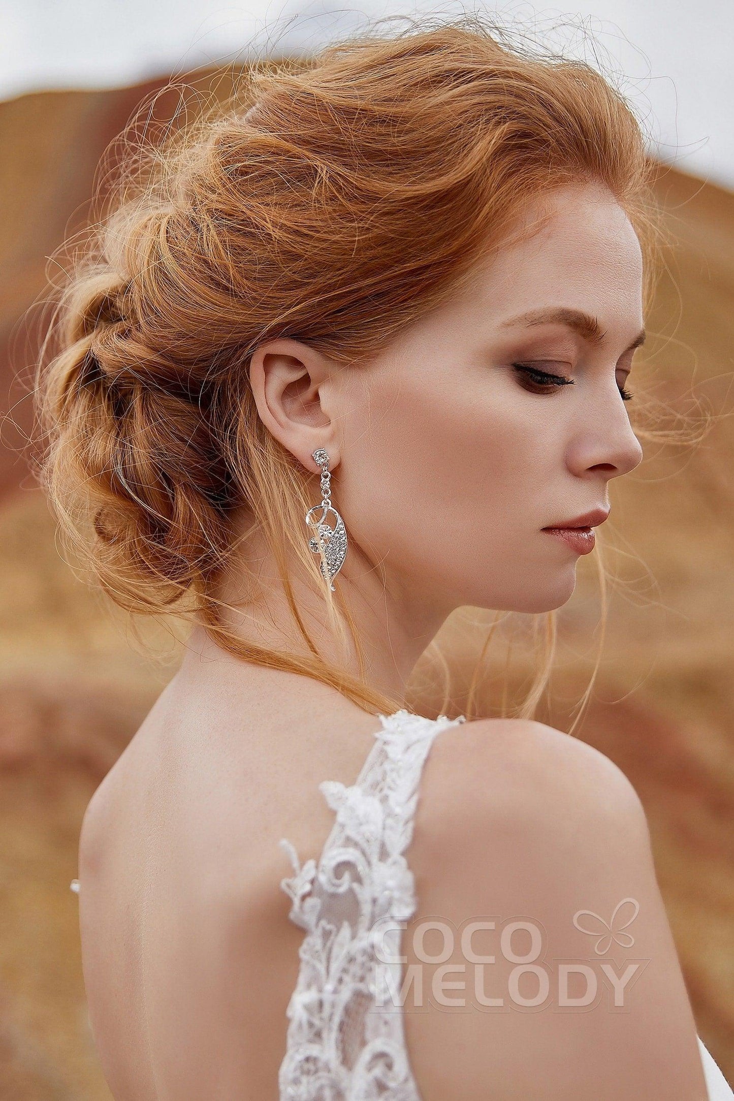 Silver Cloud Alloy Wedding Earrings with Rhinestone HG17009 - COCOMELODY