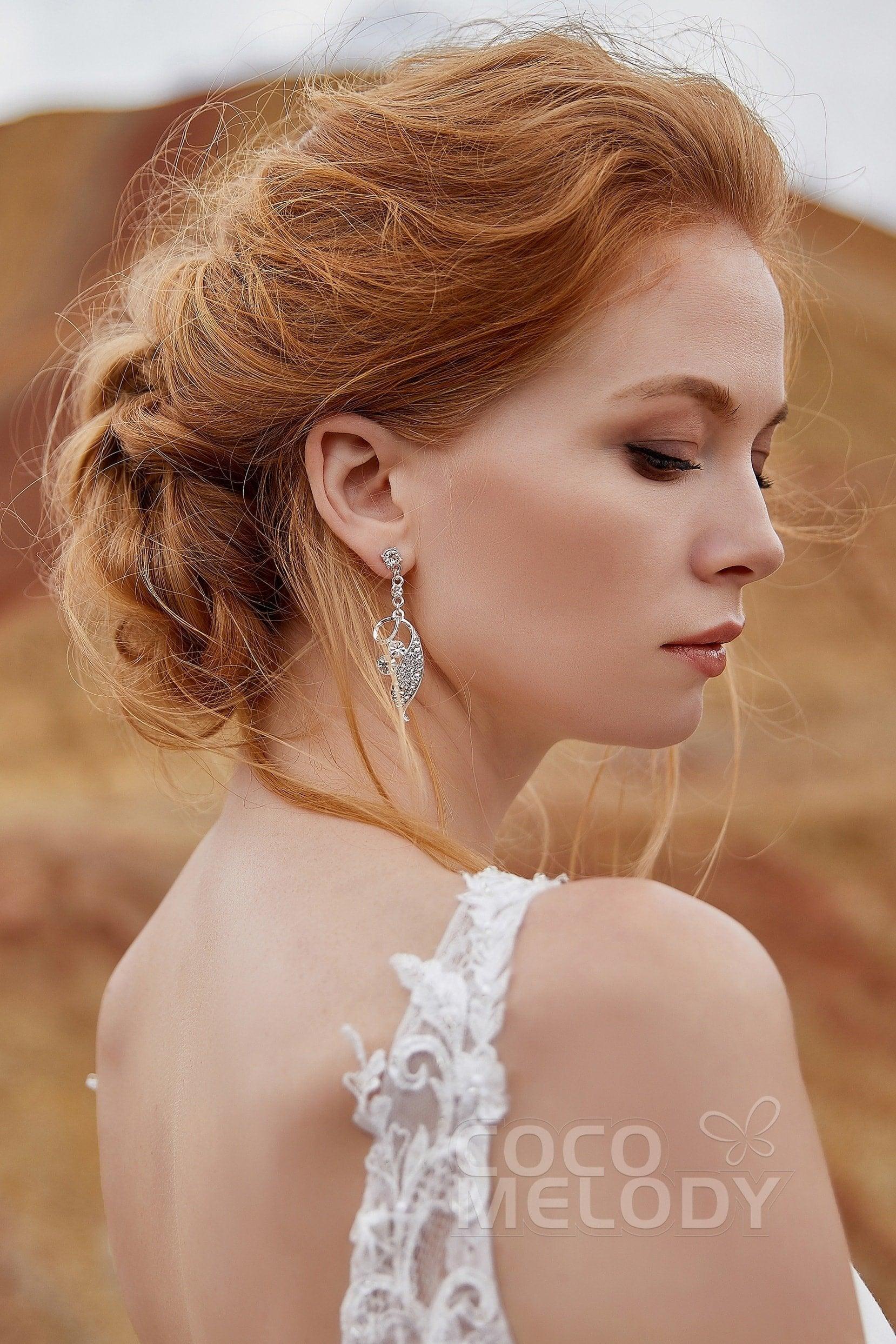 Silver Cloud Alloy Wedding Earrings with Rhinestone HG17009 - COCOMELODY